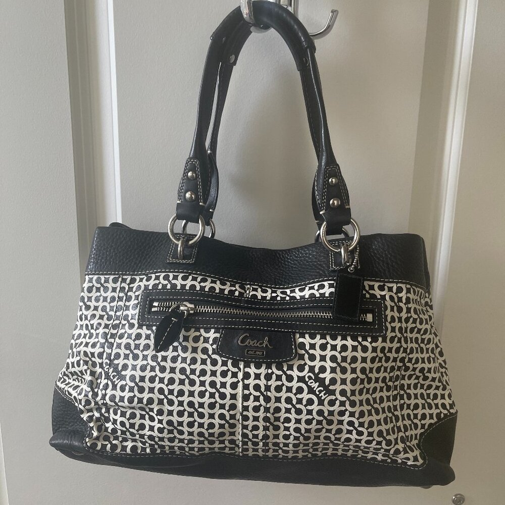 Coach Y2k OP Art Signature Penelope Leather Shoulder Handbag Pocketbook Bag